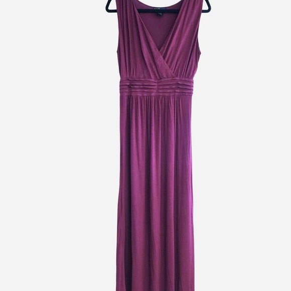 Design History maxi dress with V neck empire waist detail berry fuchsia size M - Picture 4 of 5